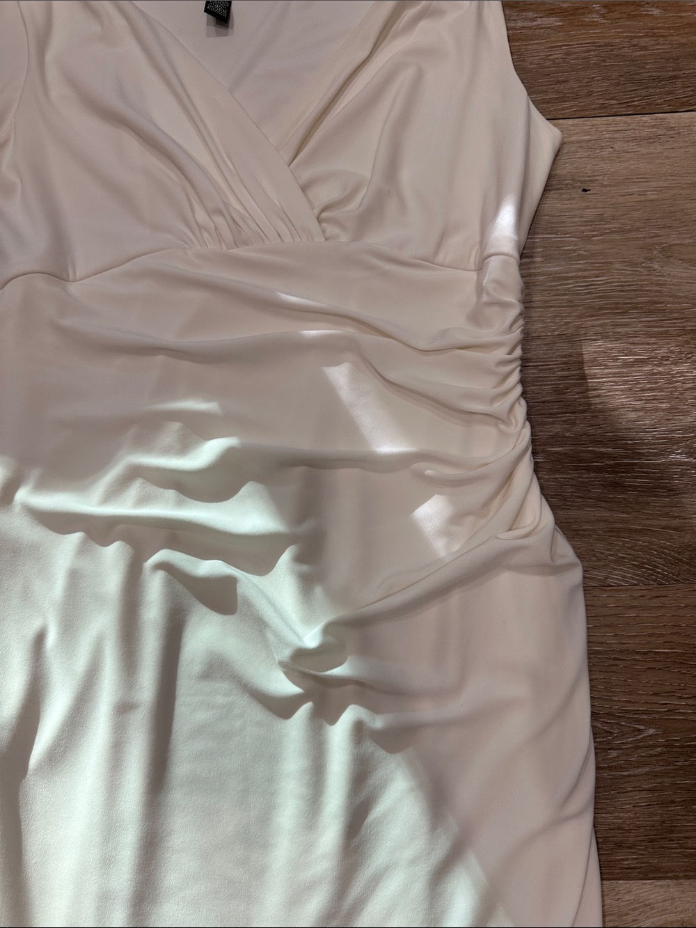 Ralph Lauren Cream Faux-Wrap Sleeveless Midi Dress - Picture 3 of 10